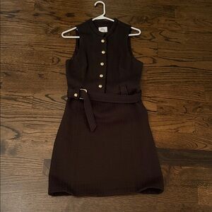 Milly of New York Black Mini Dress with Gold Accents